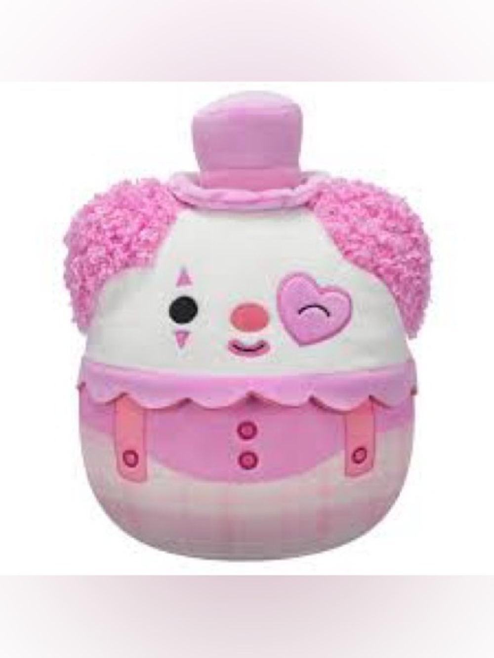 Squishmallows Pink and White Clown Plush